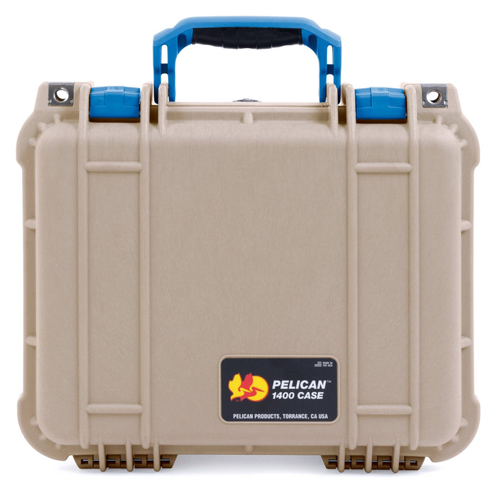 Pelican 1400 Case - Desert Tan & Blue - Empty