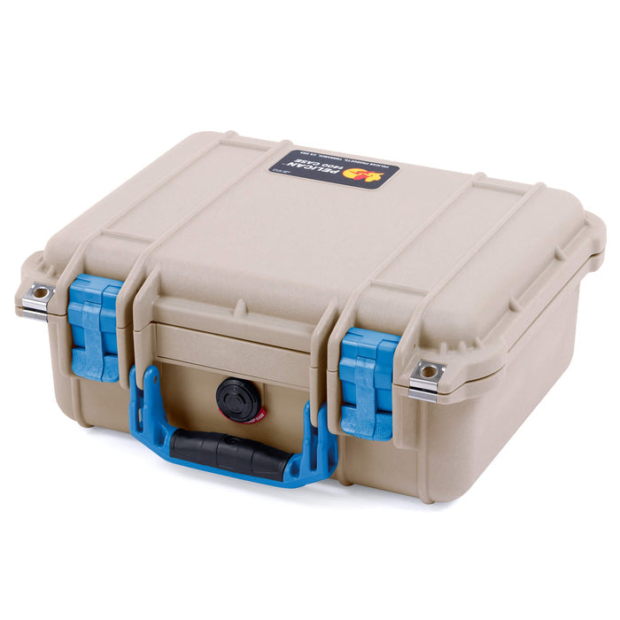 Pelican 1400 Case - Desert Tan & Blue - Flat