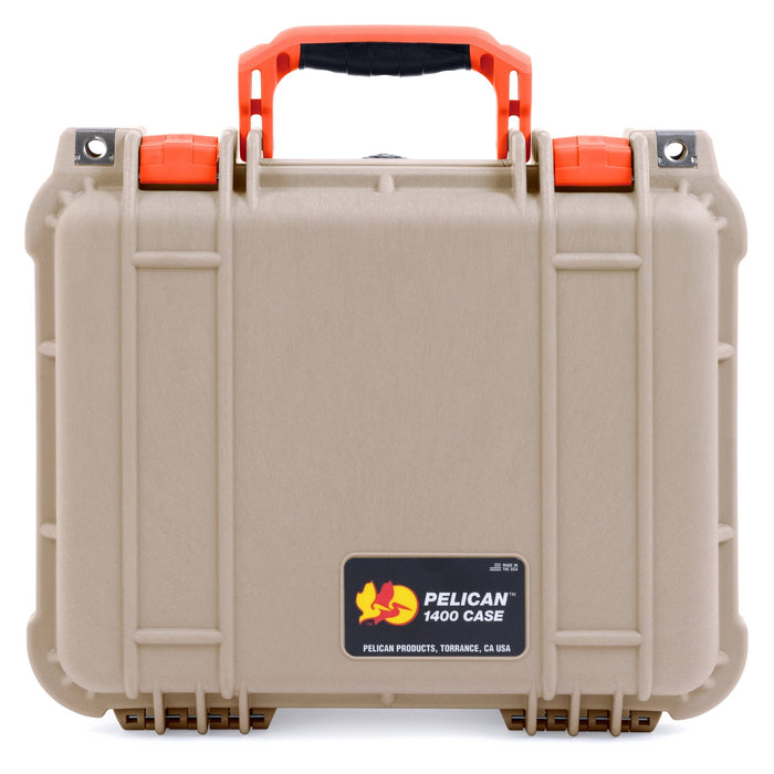 Pelican 1400 Case - Desert Tan & Orange - Empty