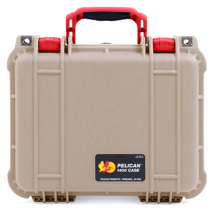 Pelican 1400 Case - Desert Tan & Red - Empty
