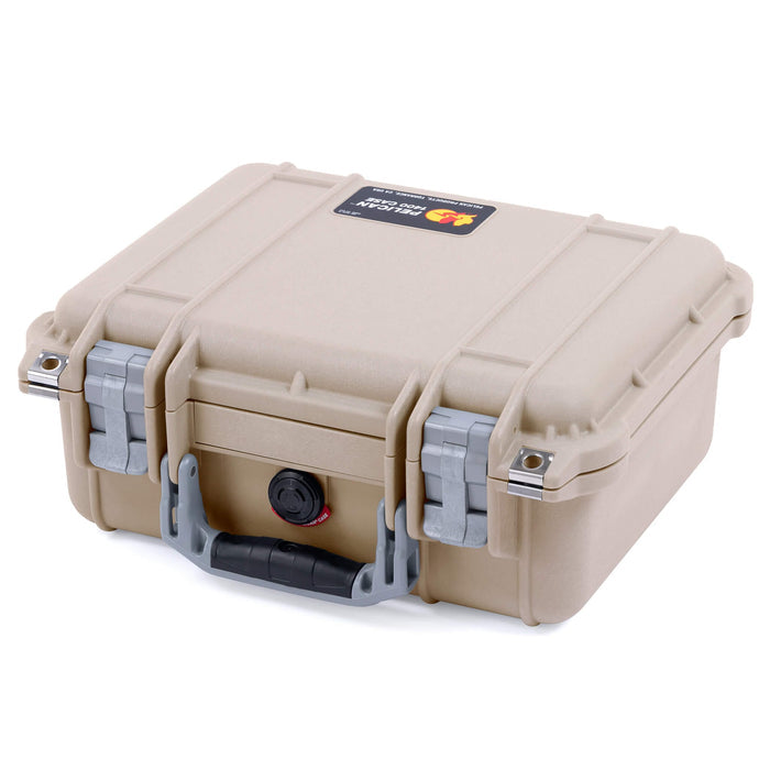 Pelican 1400 Case - Desert Tan & Silver - Empty