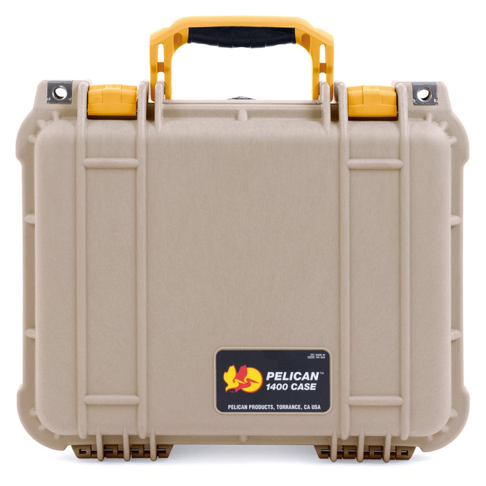 Pelican 1400 Case - Desert Tan & Yellow - Empty
