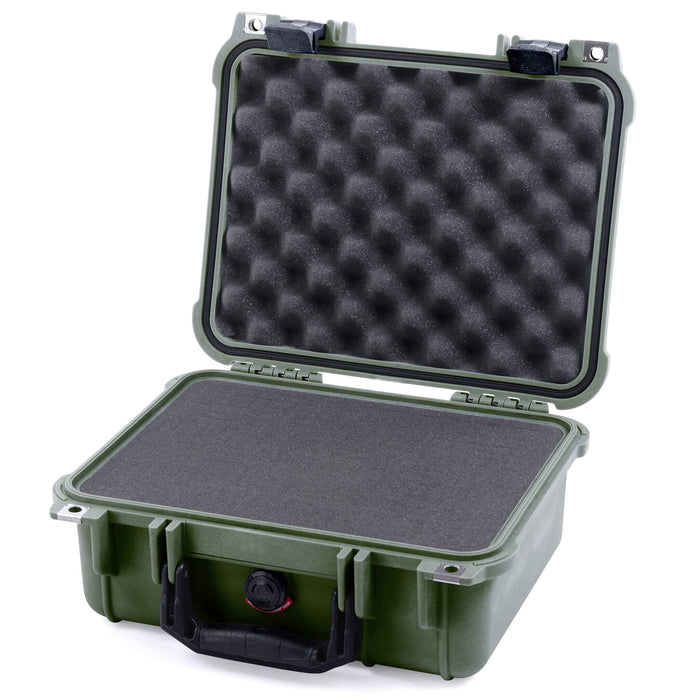 Pelican 1400 Case - OD Green & Black - Pick & Pluck Foam / Convolute Lid Foam