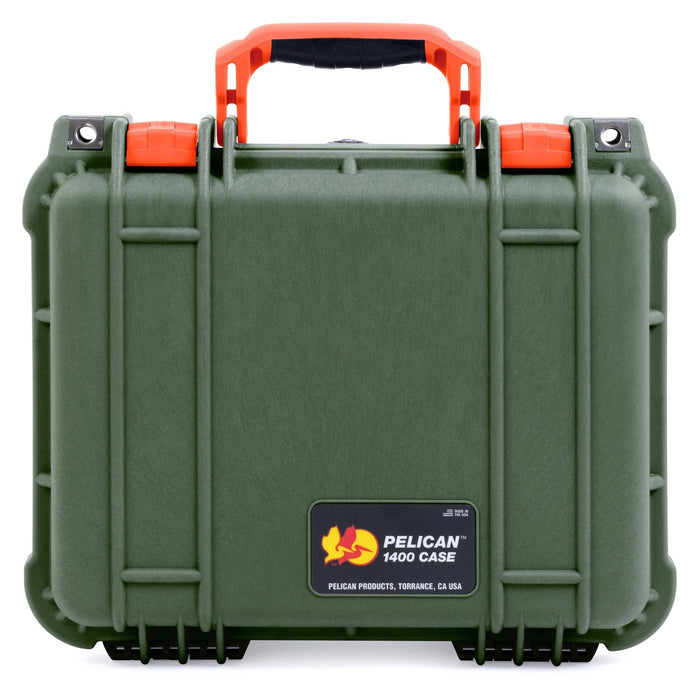 Pelican 1400 Case - OD Green & Orange - Empty