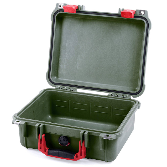 Pelican 1400 Case - OD Green & Red - Empty