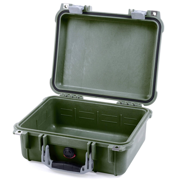 Pelican 1400 Case - OD Green & Silver - Empty