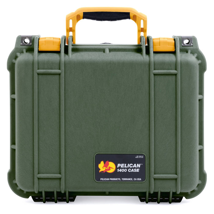 Pelican 1400 Case - OD Green & Yellow - Empty
