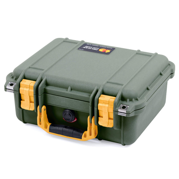Pelican 1400 Case - OD Green & Yellow - Empty