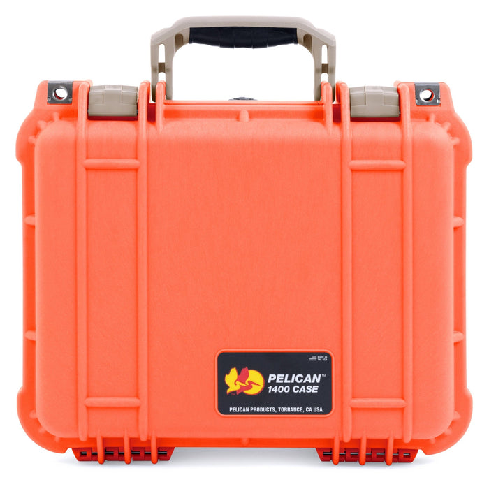 Pelican 1400 Case - Orange & Desert Tan - Empty