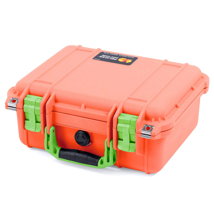 Pelican 1400 Case - Orange & Lime Green - Empty