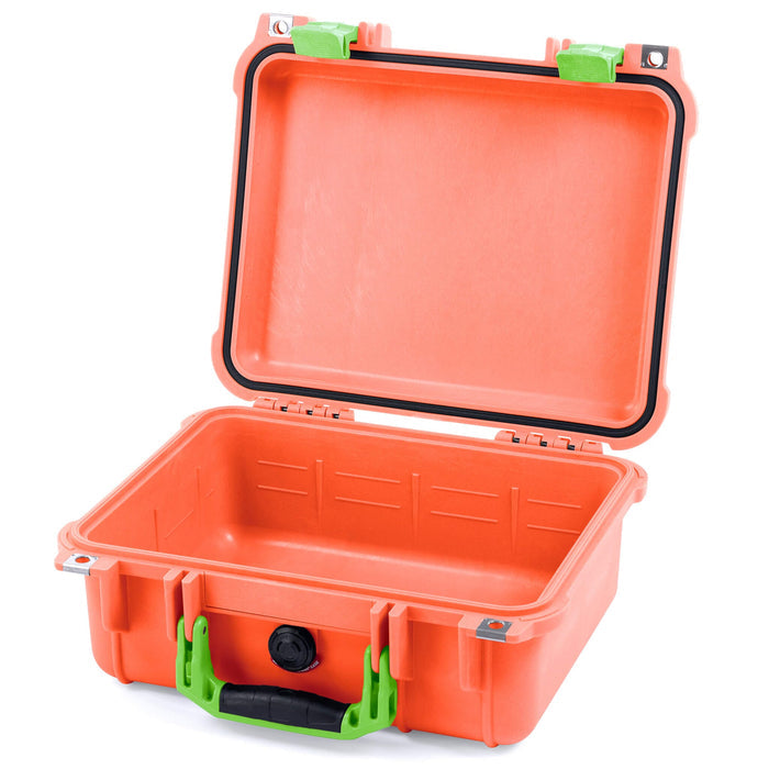 Pelican 1400 Case - Orange & Lime Green - Empty