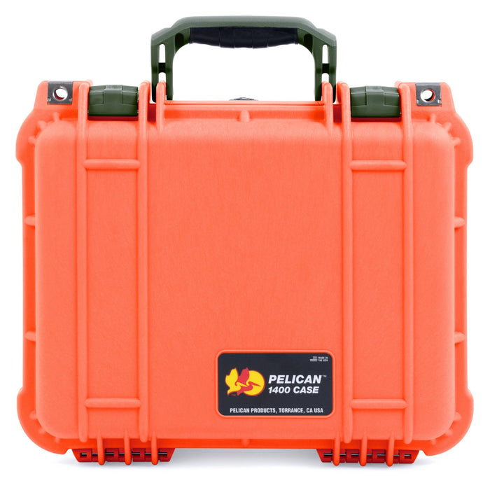 Pelican 1400 Case - Orange & OD Green - Empty