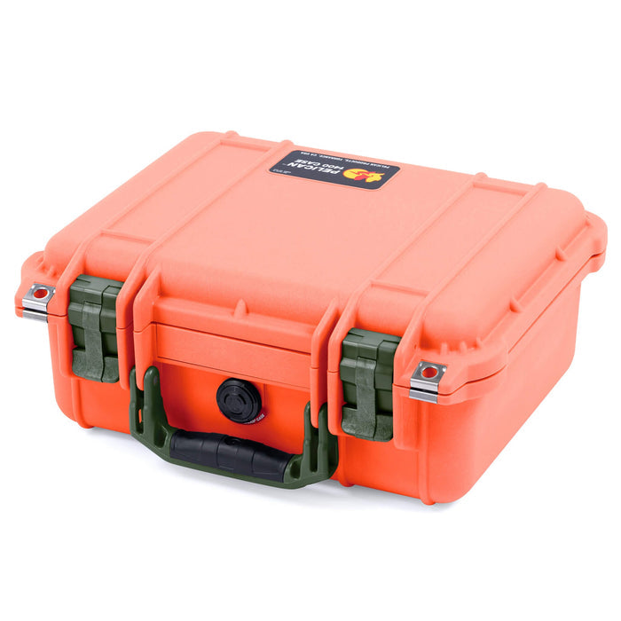 Pelican 1400 Case - Orange & OD Green - Empty