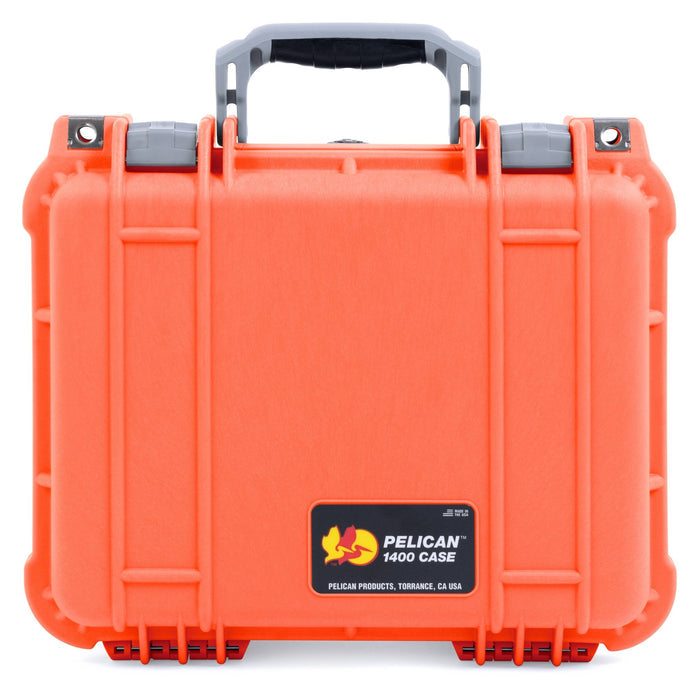 Pelican 1400 Case - Orange & Silver - Empty