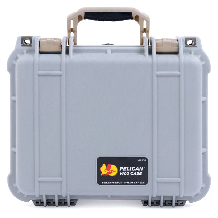 Pelican 1400 Case - Silver & Desert Tan - Empty