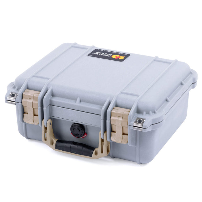 Pelican 1400 Case - Silver & Desert Tan - Empty
