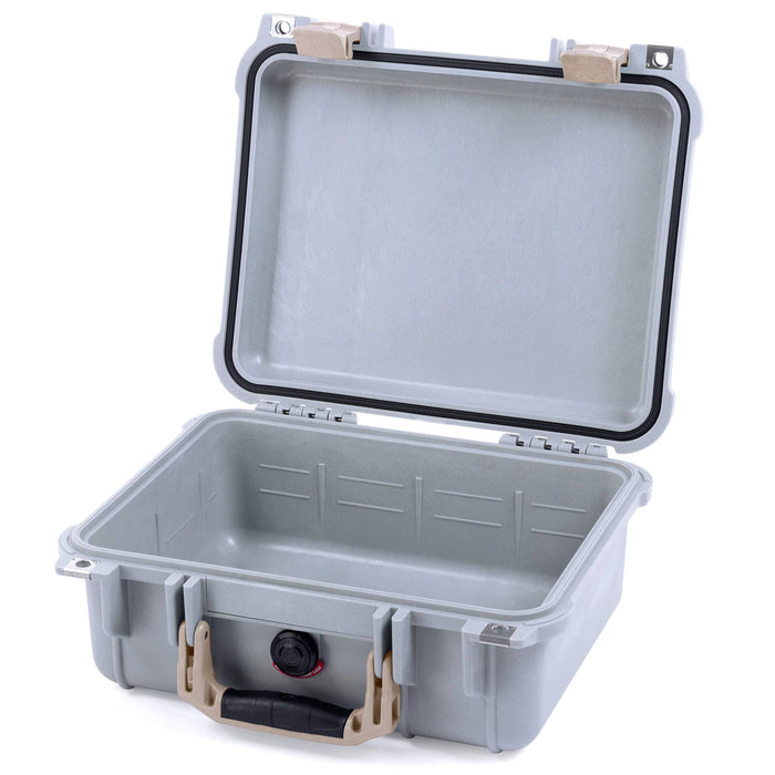 Pelican 1400 Case - Silver & Desert Tan - Empty