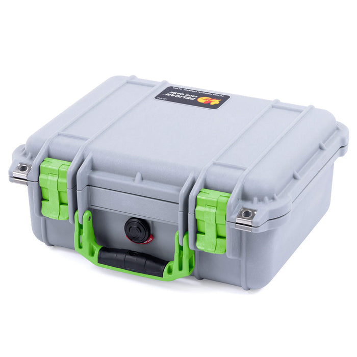 Pelican 1400 Case - Silver & Lime Green - Empty