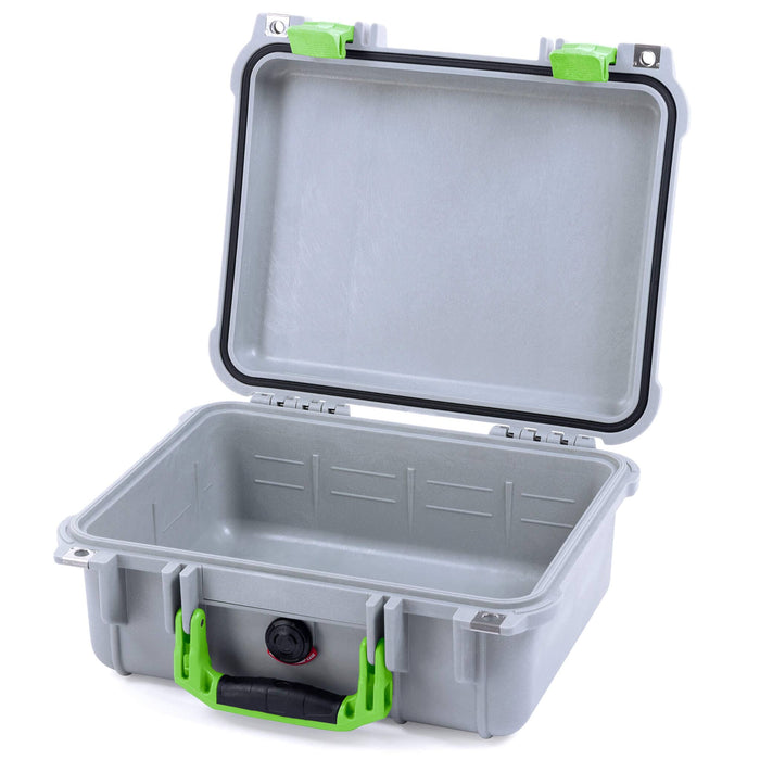 Pelican 1400 Case - Silver & Lime Green - Empty