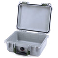 Pelican 1400 Case - Silver & OD Green - Empty