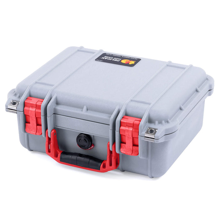 Pelican 1400 Case - Silver & Red - Empty