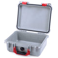 Pelican 1400 Case - Silver & Red - Empty
