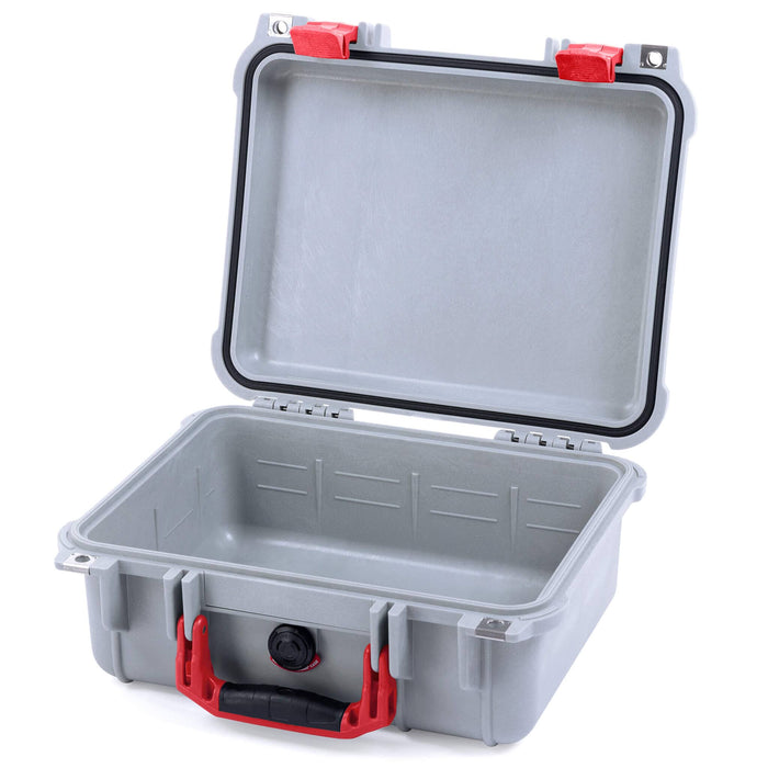 Pelican 1400 Case - Silver & Red - Empty