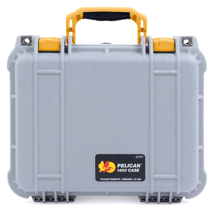 Pelican 1400 Case - Silver & Yellow - Empty