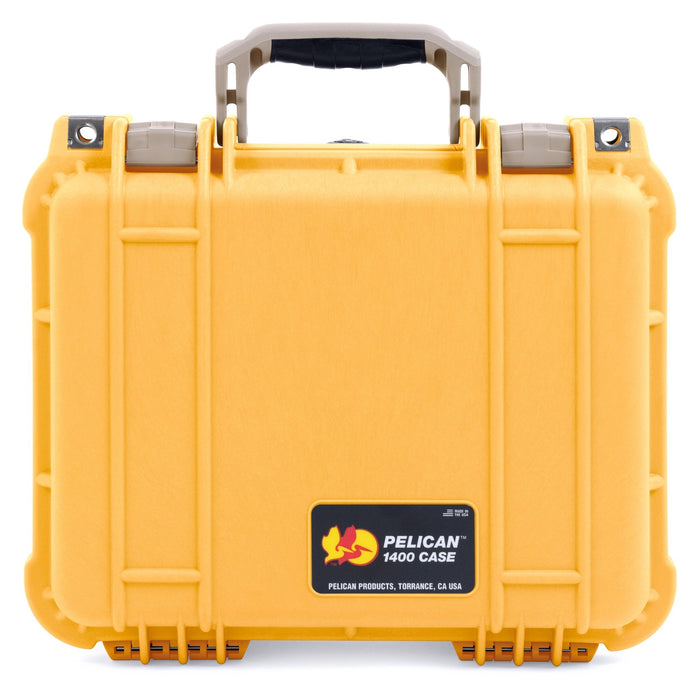 Pelican 1400 Case - Yellow & Desert Tan - Empty