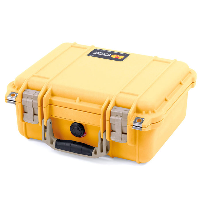 Pelican 1400 Case - Yellow & Desert Tan - Empty