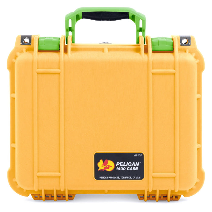 Pelican 1400 Case - Yellow & Lime Green - Empty