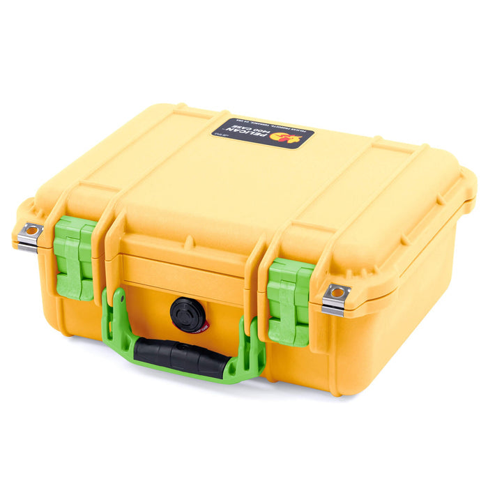 Pelican 1400 Case - Yellow & Lime Green - Empty