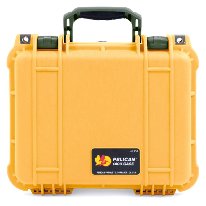 Pelican 1400 Case - Yellow & OD Green - Empty