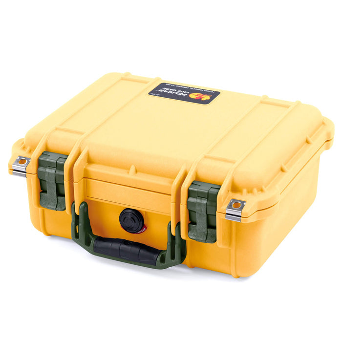 Pelican 1400 Case - Yellow & OD Green - Empty