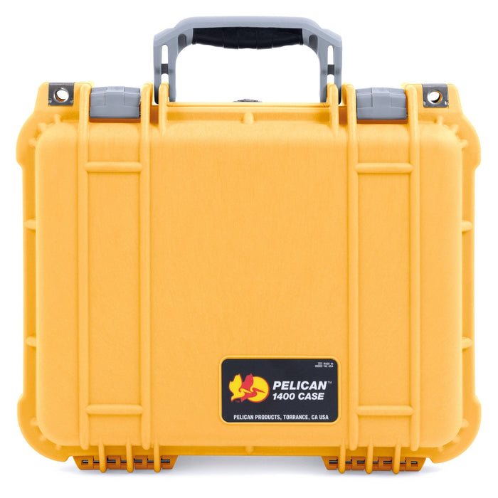 Pelican 1400 Case - Yellow & Silver - Empty