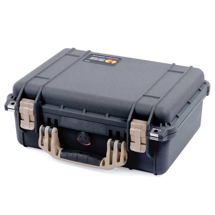 Pelican 1450 Case, Black with Desert Tan Handle & Latches ColorCase