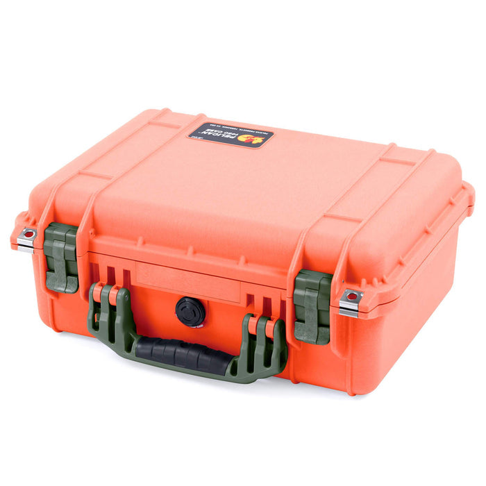 Pelican 1450 Case, Orange with OD Green Handle & Latches ColorCase