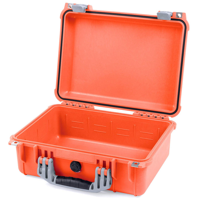 Pelican 1450 Case, Orange with Silver Handle & Latches None (Case Only) ColorCase 014500-0000-150-180