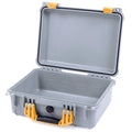 Pelican 1450 Case, Silver with Yellow Handle & Latches None (Case Only) ColorCase 014500-0000-180-240
