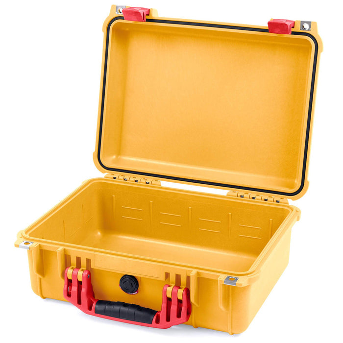 Pelican 1450 Case, Yellow with Red Handle & Latches None (Case Only) ColorCase 014500-0000-240-320