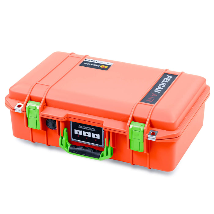 Pelican 1485 Air Case, Orange with Lime Green Latches ColorCase