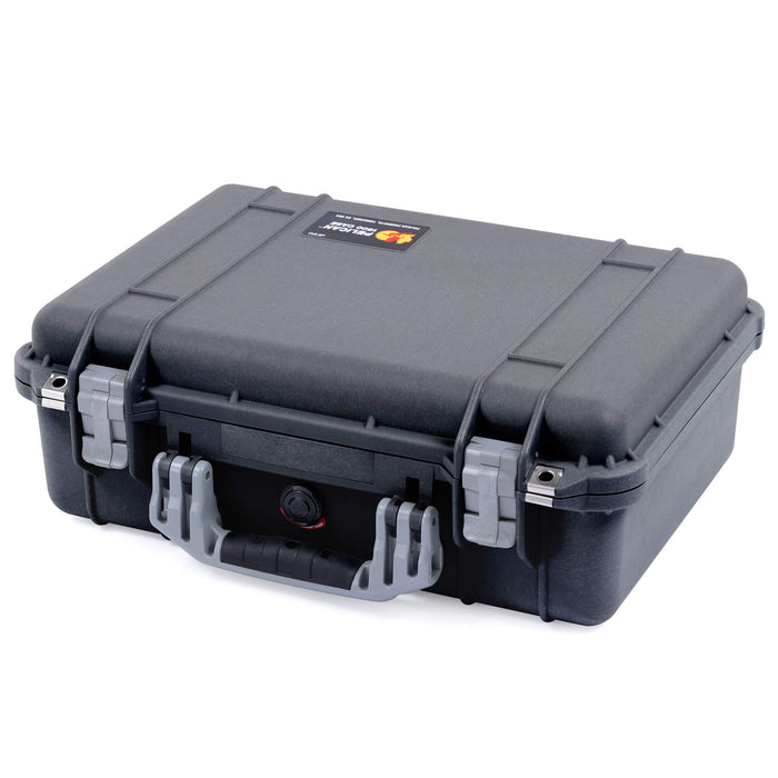 Pelican 1500 Case - Black with Silver Handle & Latches