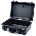 Pelican 1500 Case - Black with Silver Handle & Latches - Empty (Case Only)