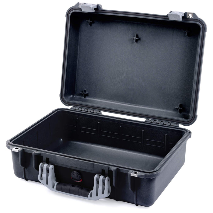 Pelican 1500 Case - Black with Silver Handle & Latches - Empty (Case Only)