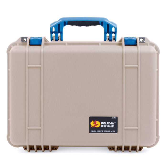 Pelican 1500 Case - Desert Tan & Blue