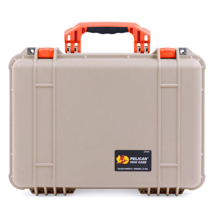 Pelican 1500 Case - Desert Tan & Orange
