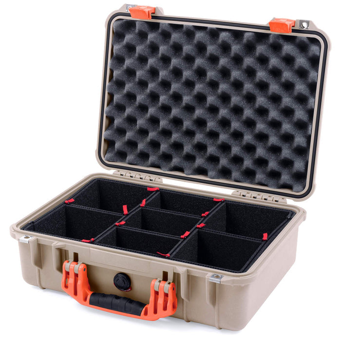Pelican 1500 Case - Desert Tan & Orange