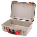 Pelican 1500 Case - Desert Tan & Red