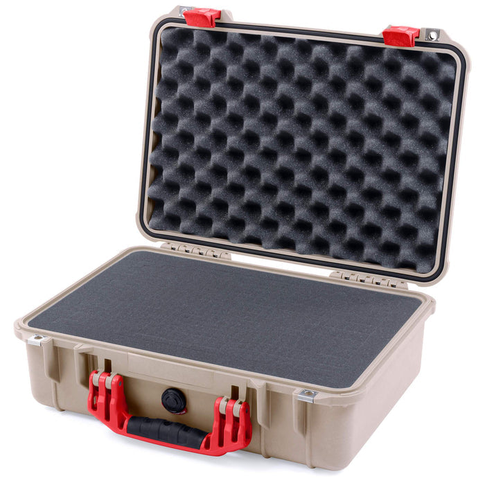 Pelican 1500 Case - Desert Tan & Red