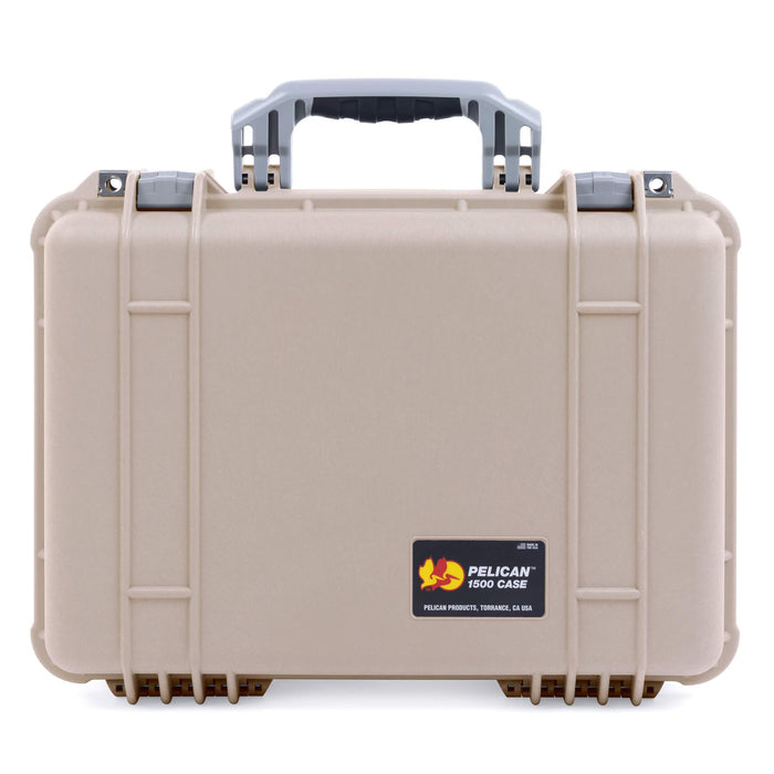 Pelican 1500 Case - Desert Tan & Silver